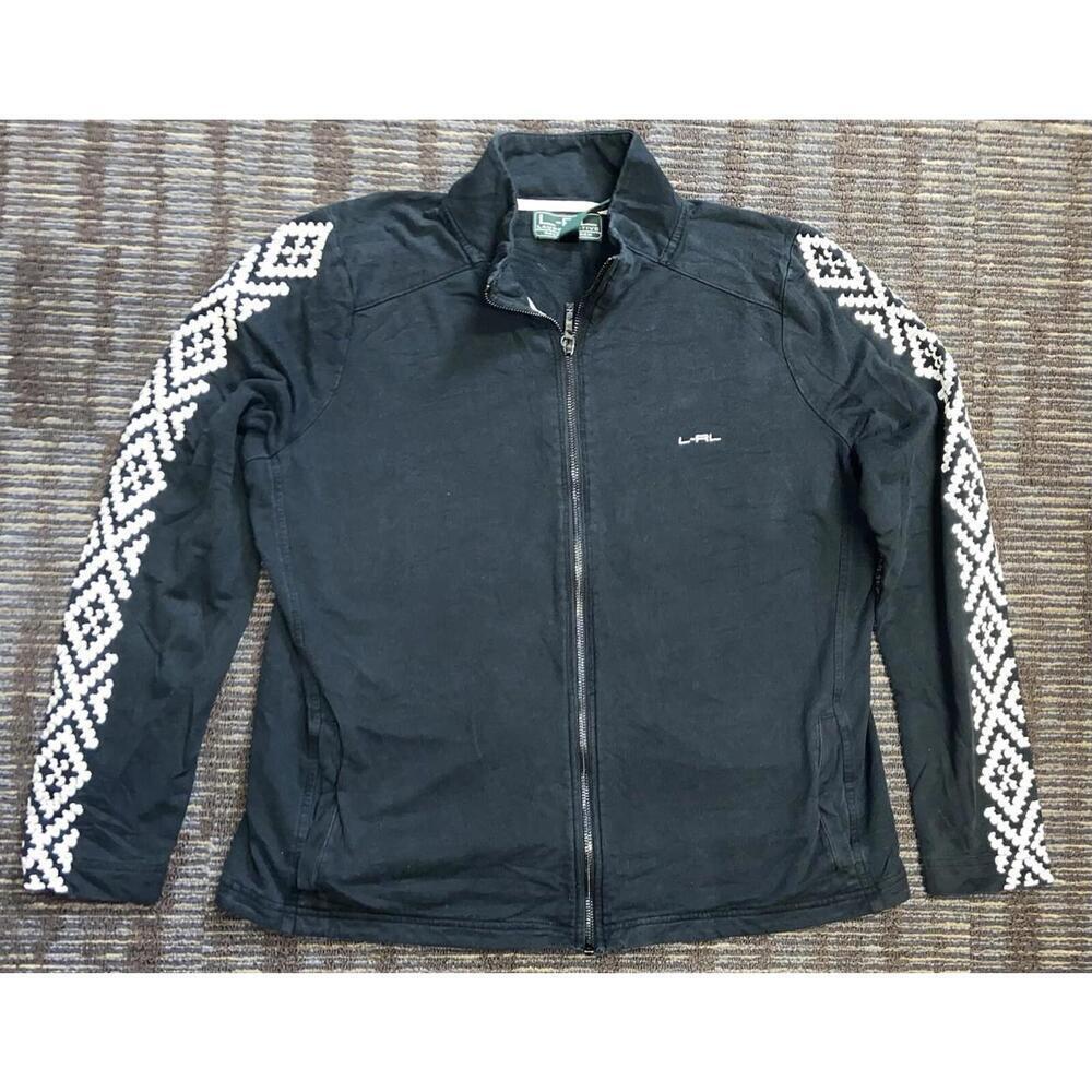 Lauren Ralph Lauren Active Jacket Womens XL Full Zip Emboidered Western Black